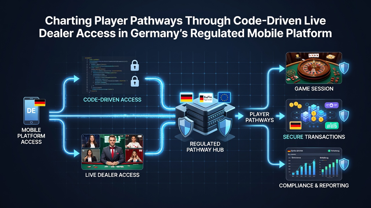 Diagramm der Spielerpfade mit Code-Integration und Live-Dealer-Verbindungen in deutschen mobilen Casinos