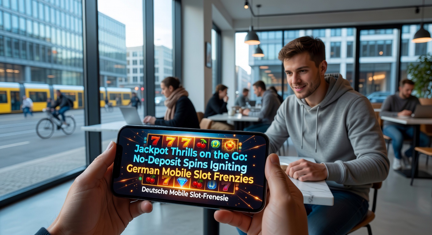 Jackpot-Symbol explodiert auf einem Mobilbildschirm mit No-Deposit-Freispielen in Aktion
